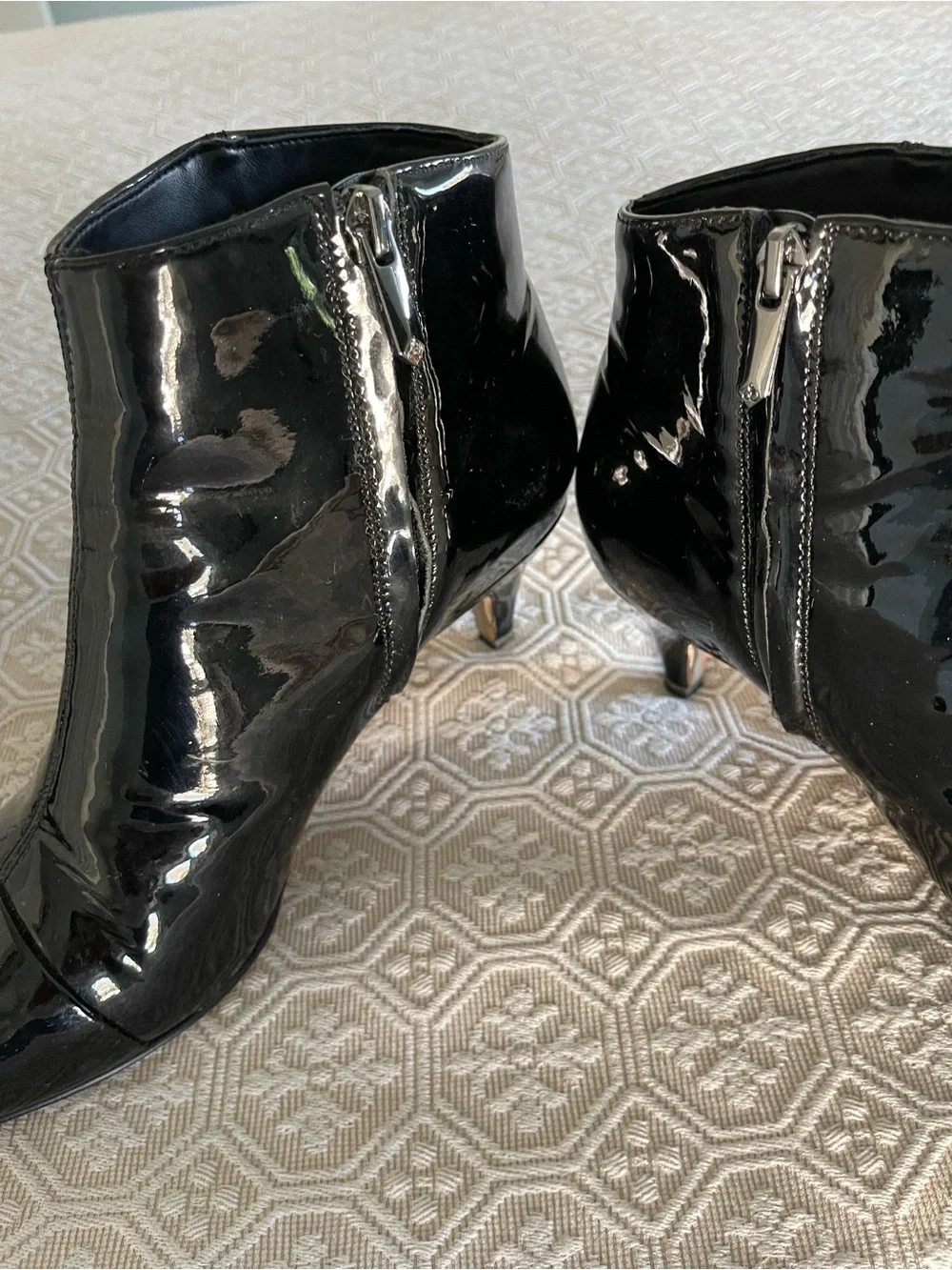 Sam Edelman Black Patent Pointed Ankle Booties